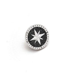 Stickpin "Kompass" Lavasand, Edelstahl