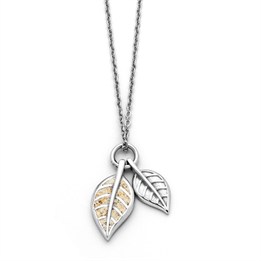 Kette "Leaf" Strandsand, Edelstahl