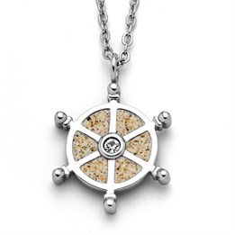 Kette "Navora" 25 mm Strandsand/Crystal, Edelstahl