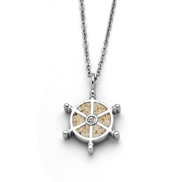 Kette "Navora" 15 mm Strandsand/Crystal, Edelstahl
