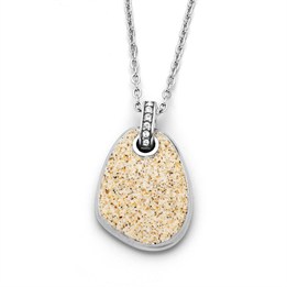 Kette "Sandglow" 28 mm Strandsand/Crystal, Edelstahl