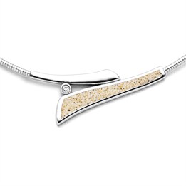 Kettenreif "Twinkle" Strandsand/Crystal, Edelstahl