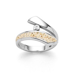 Ring "Twinkle" Strandsand/Crystal, Edelstahl