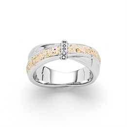 Ring "Twinkle" Strandsand/Crystal, Edelstahl